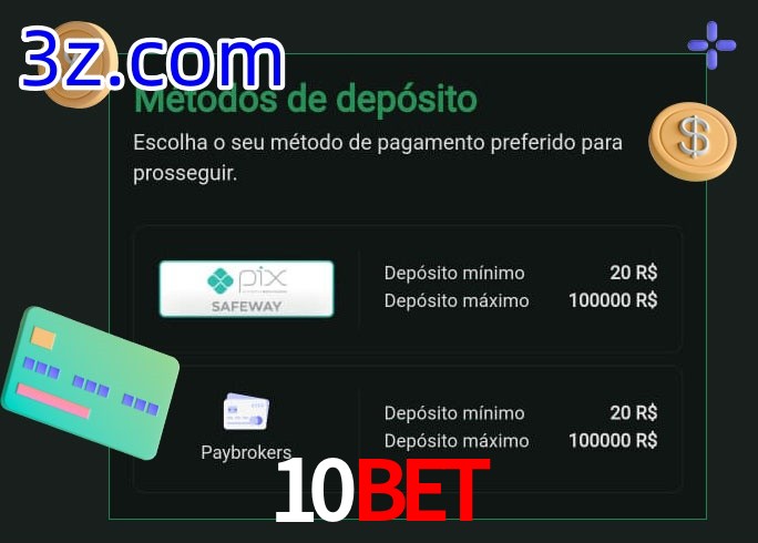O cassino 10BET oferece uma grande variedade de métodos de pagamento